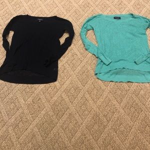 American eagle teal and black mesh shirts x small